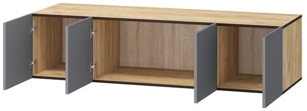 Бастион Антресоль к Шкафу 1600, Графит/Дуб крафт золотой