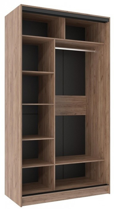 Шкаф-купе двухдверный с зеркалом 1200 Домашний Дуб табачный Craft