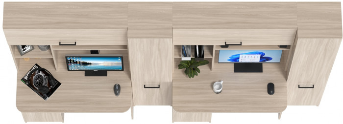 Два стола рабочих 6-0603ТМяс.св Альфа, ясень шимо светлый