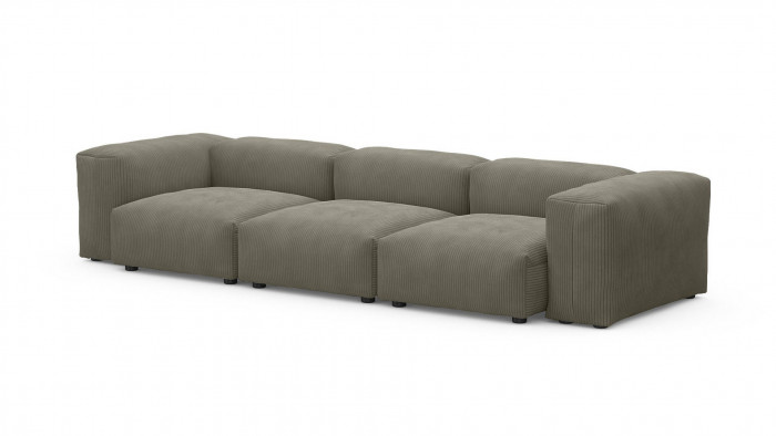 Диван Фиджи трехсекционный Cilium Brown 315*116*62 см, Коричневый Вельвет Нераскладной Фиеста