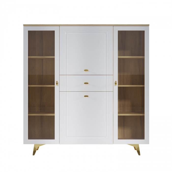 Шкаф низкий (2 стеклодвери) Вега Сапфир