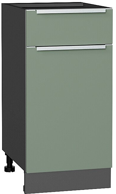 Кухонный гарнитур Фьюжн-08, МДФ, 340 см, Графит/Мятный шелк (Пирит светлый)
