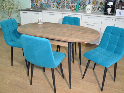 Обеденная группа Стиль-1 / Стул Х 4 шт. / Дуб Веллингтон/черный / бид 26