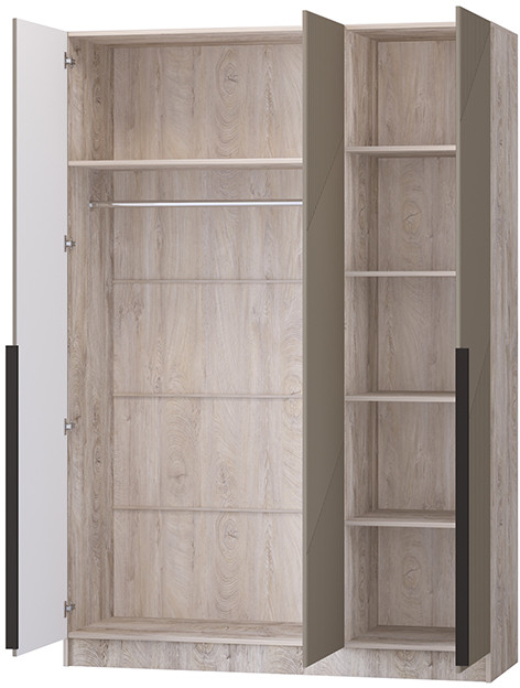 Шкаф Авис 1,5 (№1), Дуб эндгрейн/Крема