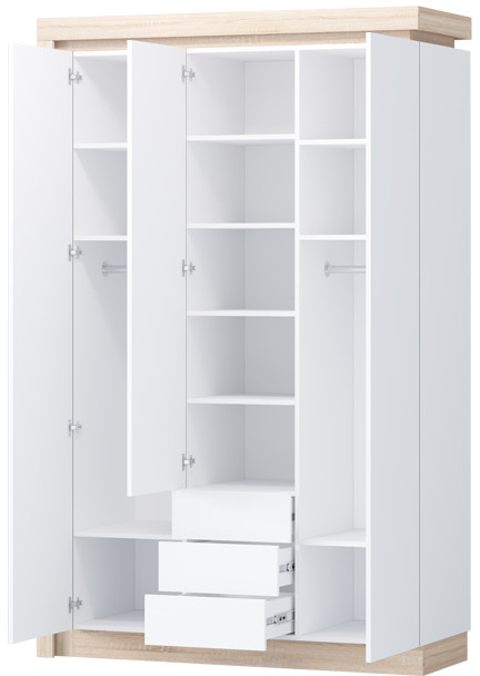 Астра Шкаф №2, Белый глянец/Сонома (подсветка)