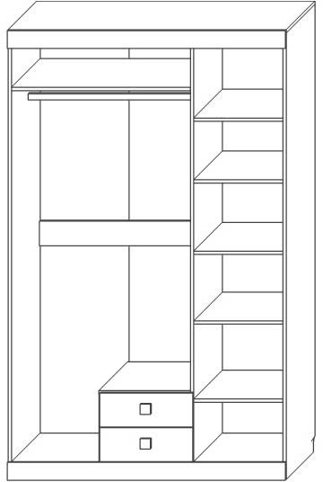 Шкаф трехдверный с ящиками "Лондон" - Ледяное дерево