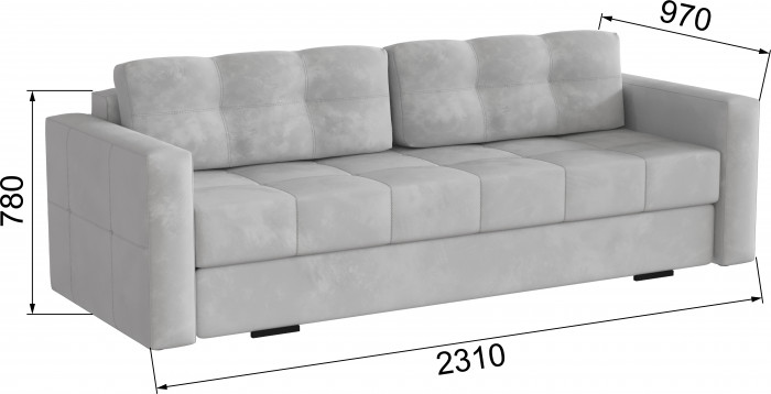 Диван раскладной Брэй светло-серый