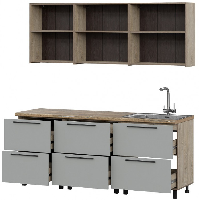 Кухня Этна 2.0 м. Комплект 3, софт грей