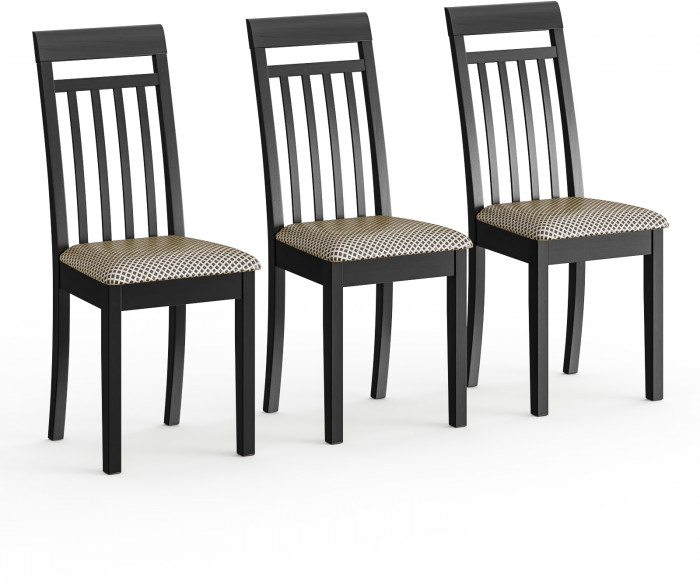 Три стула Мебель--24 Гольф-11 разборных, цве венге, обивка ткань руми 812/8, ШхГхВ 40х40х100 см., от пола до верха сиденья 47 см.