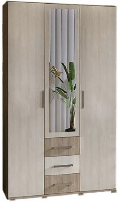 Белла шкаф 3-хстворчатый (венге/дуб беленый)