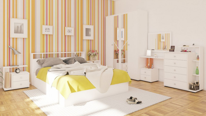 Камелия Шкаф 4-х створчатый, белый