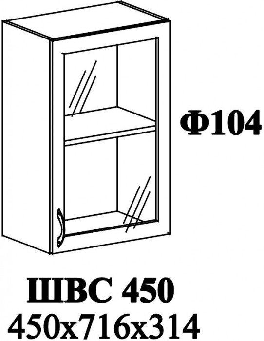 Ф-104 Модена (ШВС 450) МДФ дуб бирюза