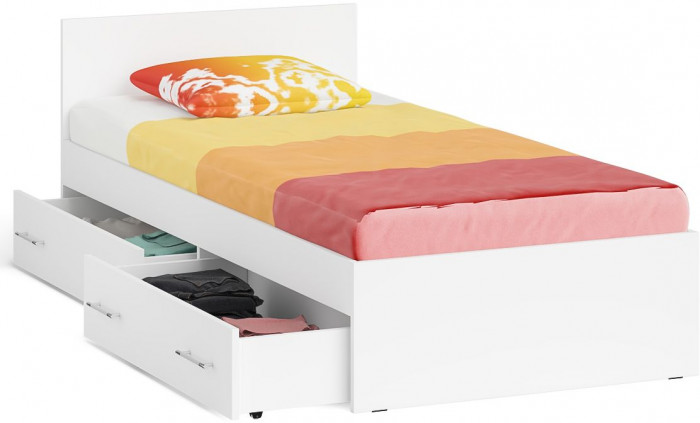 Мори Кровать с ящиками 0900, белый