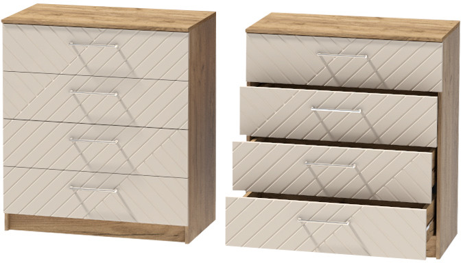 Комод №1 "Иннэс-7", Крафт золотой/Тирамису матовый