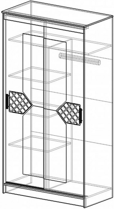 Николь Шкаф-купе 2 (Венге / Лиственница светлая)