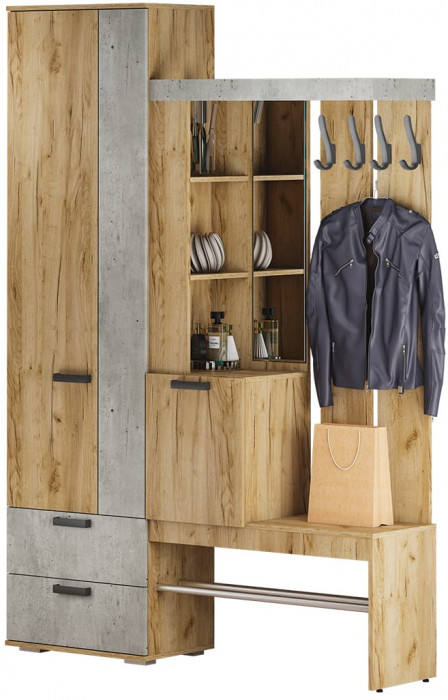 Прихожая Трамп, крафт/бетон