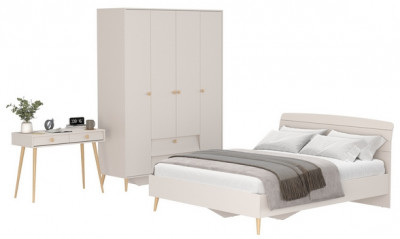 Афина Спальня 14-1600, цвет кашемир серый, сп.м. 1600х2000 мм., б/м, основание есть - фанера