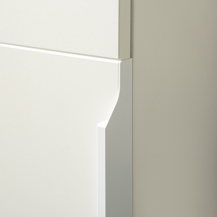 Октава Прихожая 43, цвет белый шагрень/дуб крафт золотой/фасады МДФ белый шагрень, ШхГхВ 129,3х35,4х197,6 см., универсальная сборка