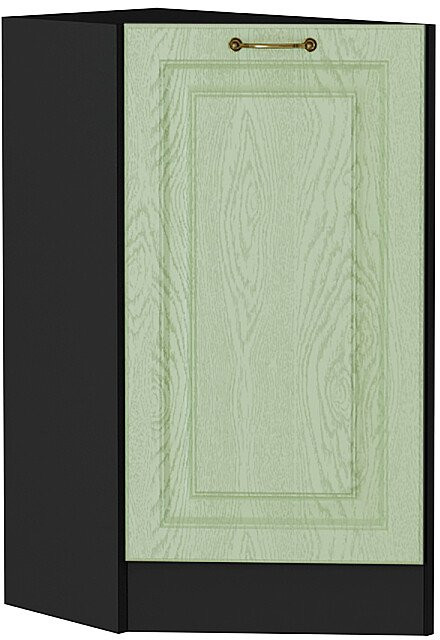 Кухонный гарнитур Ницца-01, МДФ/Стекло, 190 см, Графит/Дуб оливковый (Снежный мрамор)