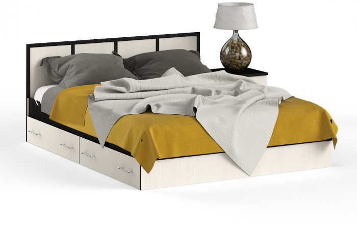 Сакура Кровать с ящиками 1600 + тумба, венге/дуб лоредо