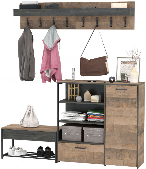 Трувор Прихожая 184, дуб гранж песочный/интра