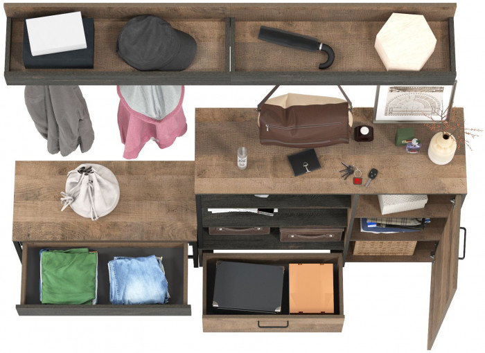 Трувор Прихожая 184, дуб гранж песочный/интра