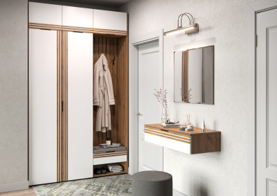 Прихожая Нао, набор №7, Дуб вотан/Белый, Вотан, Simple 27