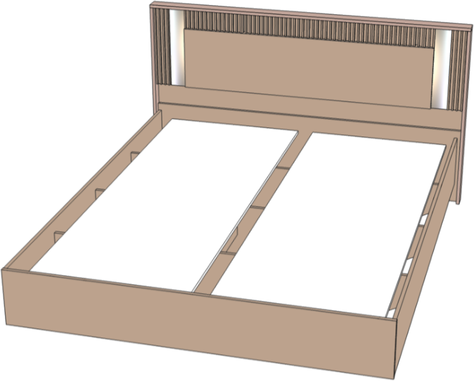 Кровать KING-SIZE 180х200 "Харди" - Белый текстурный/Ясень белый