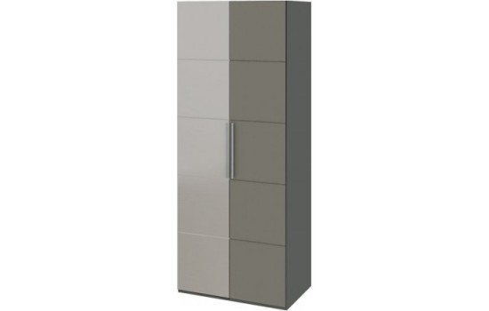 Наоми СМ-208.07.04 Шкаф для одежды с 2 дверями (Зеркало+Глухая) R (Белый глянец)