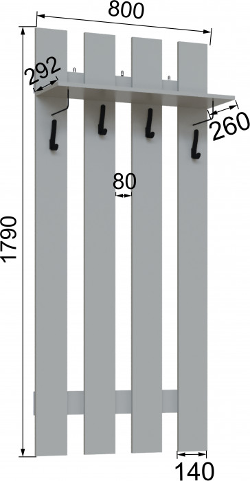 Вешалка Мадрид (0,8), Камень серый