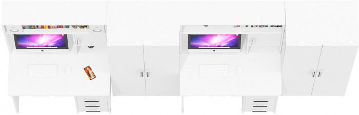 С-МД-СК9 Компоновка № 08, цвет белый шагрень, ШхГхВ 344х70х160 см., НЕ универсальная сборка