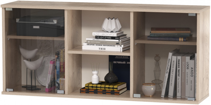 КР100 Бостон № 33, цвет дуб эндгрейн элегантный/фасады МДФ милк рикамо софт, 13.154+12.69+10.51+13.155+13.156, ШхГхВ 269,2х57,2х194,4 см., ун. сборка