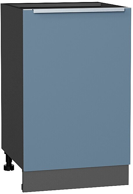 Кухонный гарнитур Фьюжн-08, МДФ, 340 см, Графит/Синий шелк (Мрамор черный)