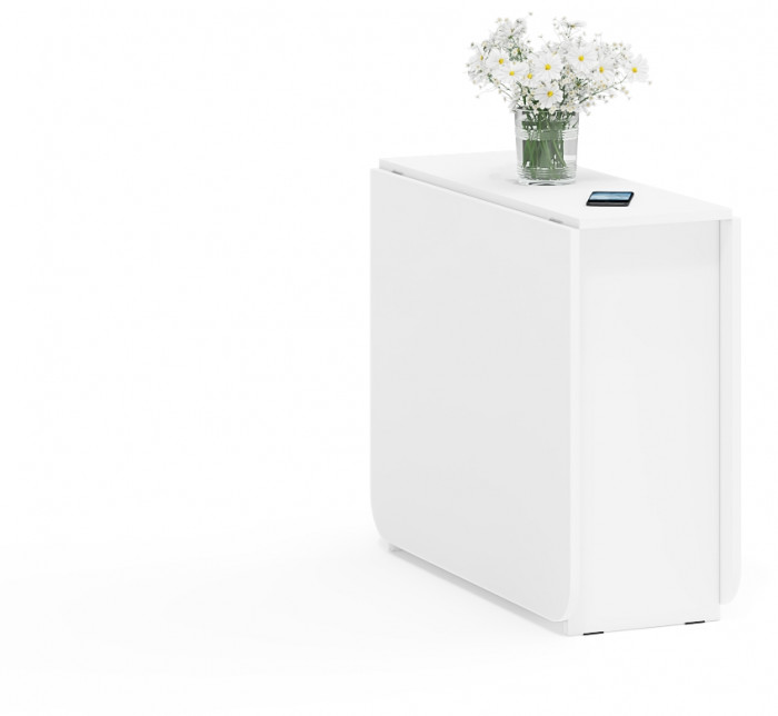 Стол-книжка обеденный МД-СО-04, белый шагрень/ножки хром