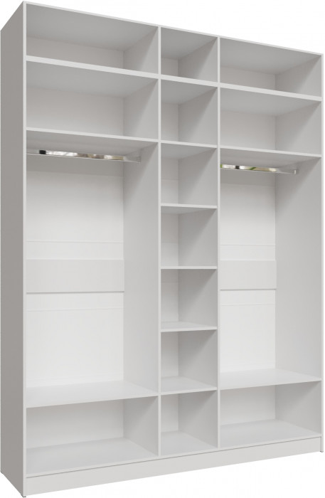 Шкаф 2,0 с антресолью и зеркалом Мадрид, Белый