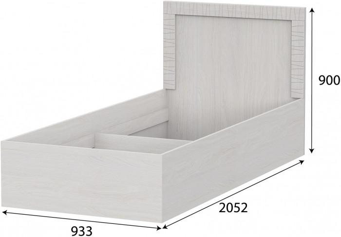 Гамма 20 Кровать одинарная Серия №4 Ясень анкор светлый / Сандал светлый