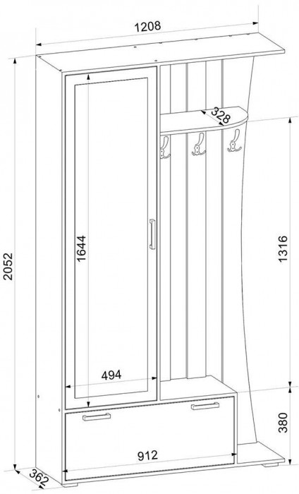 Ивушка 20 Прихожая Бодега Темный / Светлый