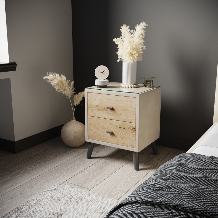 Тумба прикроватная интерьерная Ланс бежевый/мдф дуб канадский