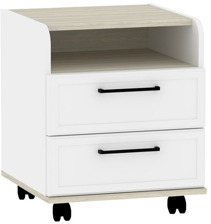 Тумба офисная Аурелио 94, Блэквуд Сатиновый - Белый