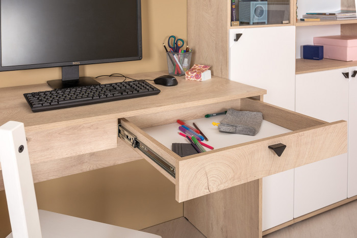 КР100 Бостон № 35, цвет дуб эндгрейн элегантный/фасады МДФ милк рикамо софт, 13.155+12.69+09.132, ШхГхВ 153,8х57,2х194,4 см., универсальная сборка