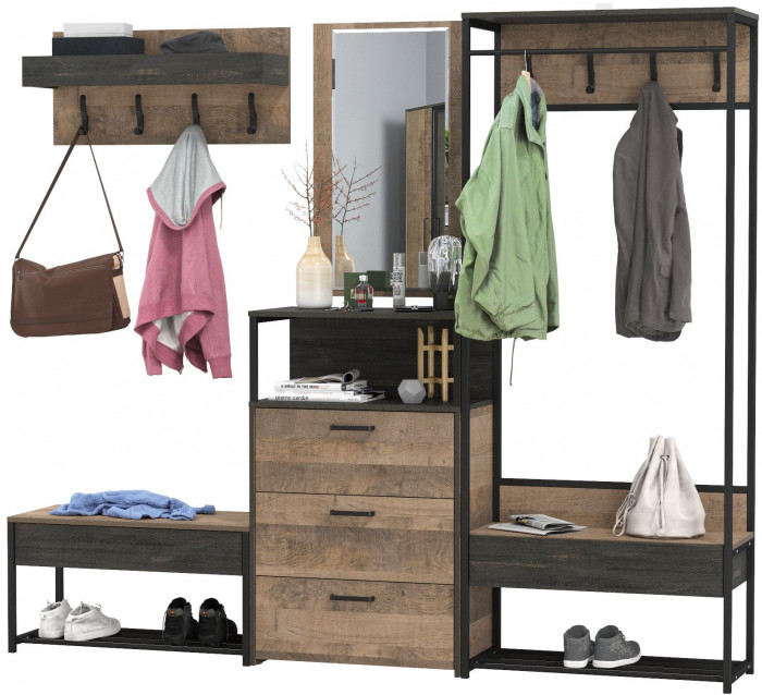 Трувор Прихожая 228, дуб гранж песочный/интра