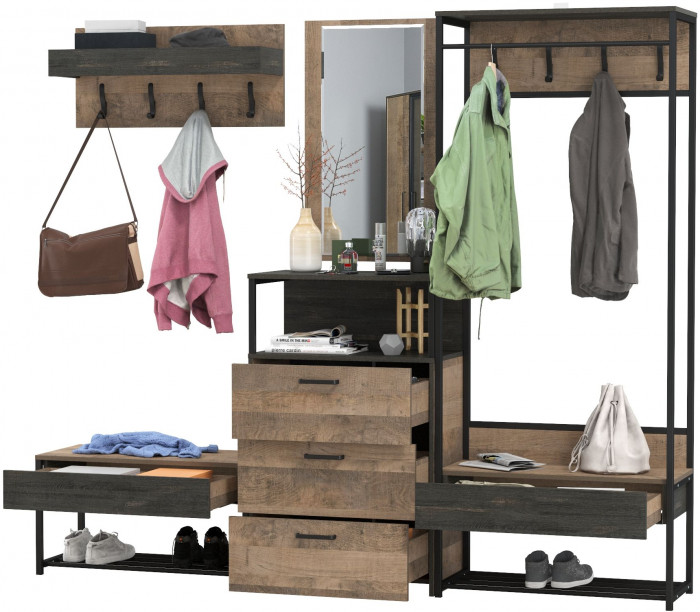 Трувор Прихожая 228, дуб гранж песочный/интра