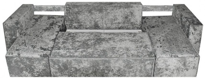 Диван-кровать Лофт Люкс Плюш П-образный с 2 отоманками, еврокнижка, 145х270, серый