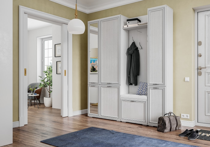 Модульная прихожая Ливорно, набор 1, Ясень анкор светлый