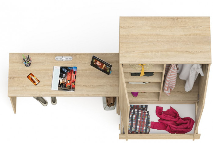 Мори письменный стол МСП1200.1 + Шкаф МШ900.1, дуб сонома