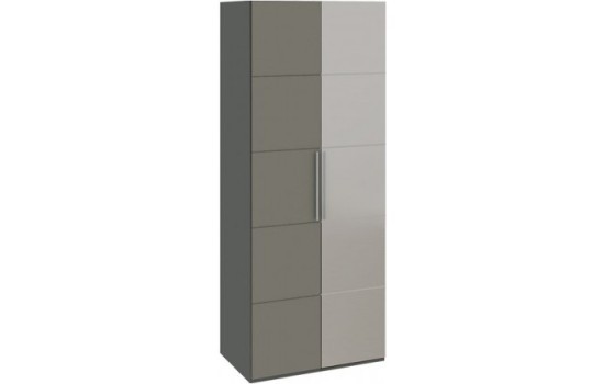 Наоми СМ-208.07.04 Шкаф для одежды с 2 дверями (Зеркало+Глухая) L (Белый глянец)