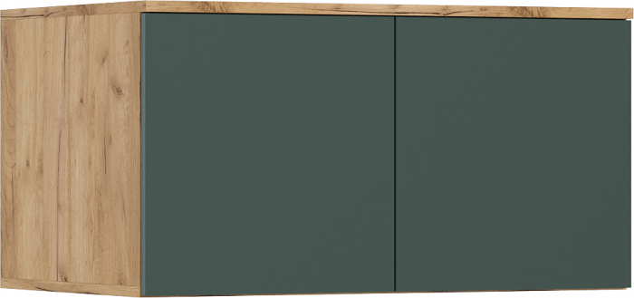 Норд Шкаф 2-х створчатый 800 с антресолью, Дуб крафт/Изумрудный