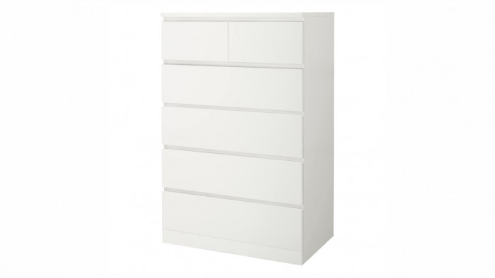 Комод MALM IKEA 80x123х48 Белый снег 8685 BS (6 ящиков) 80*48*123 см, Белый   Фиеста