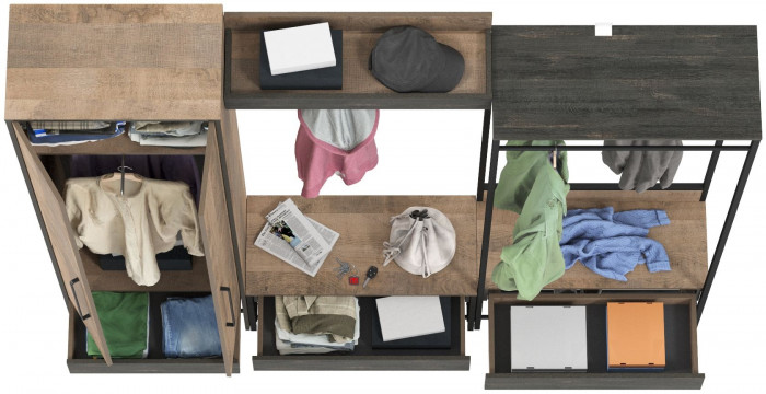 Трувор Прихожая 229, дуб гранж песочный/интра