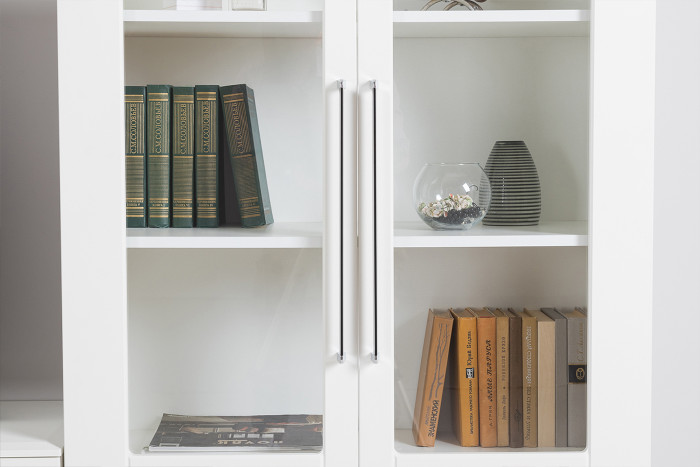 Валенсия Гостиная № 096, ЛДСП белый шагрень/МДФ белый шагрень